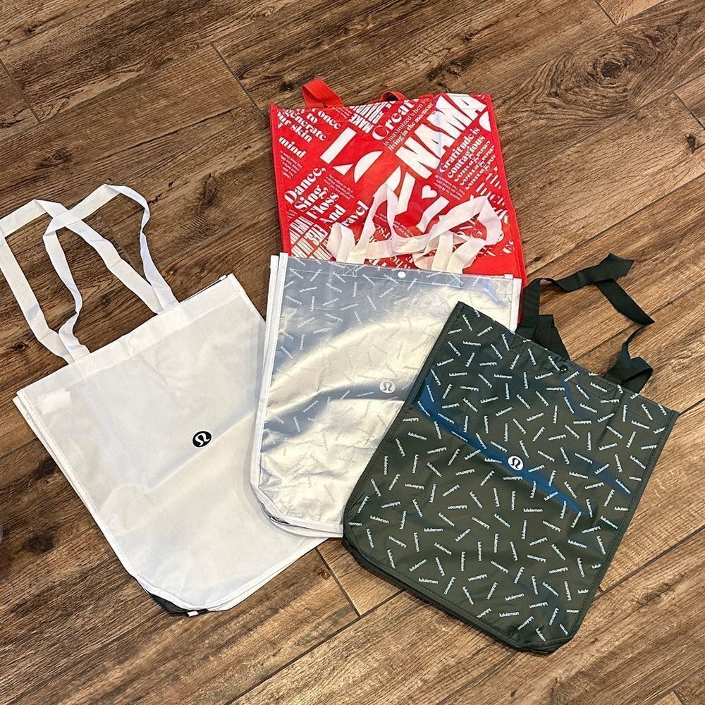 lululemon athletica Tote Bag Set - White, Silver, Red, Green